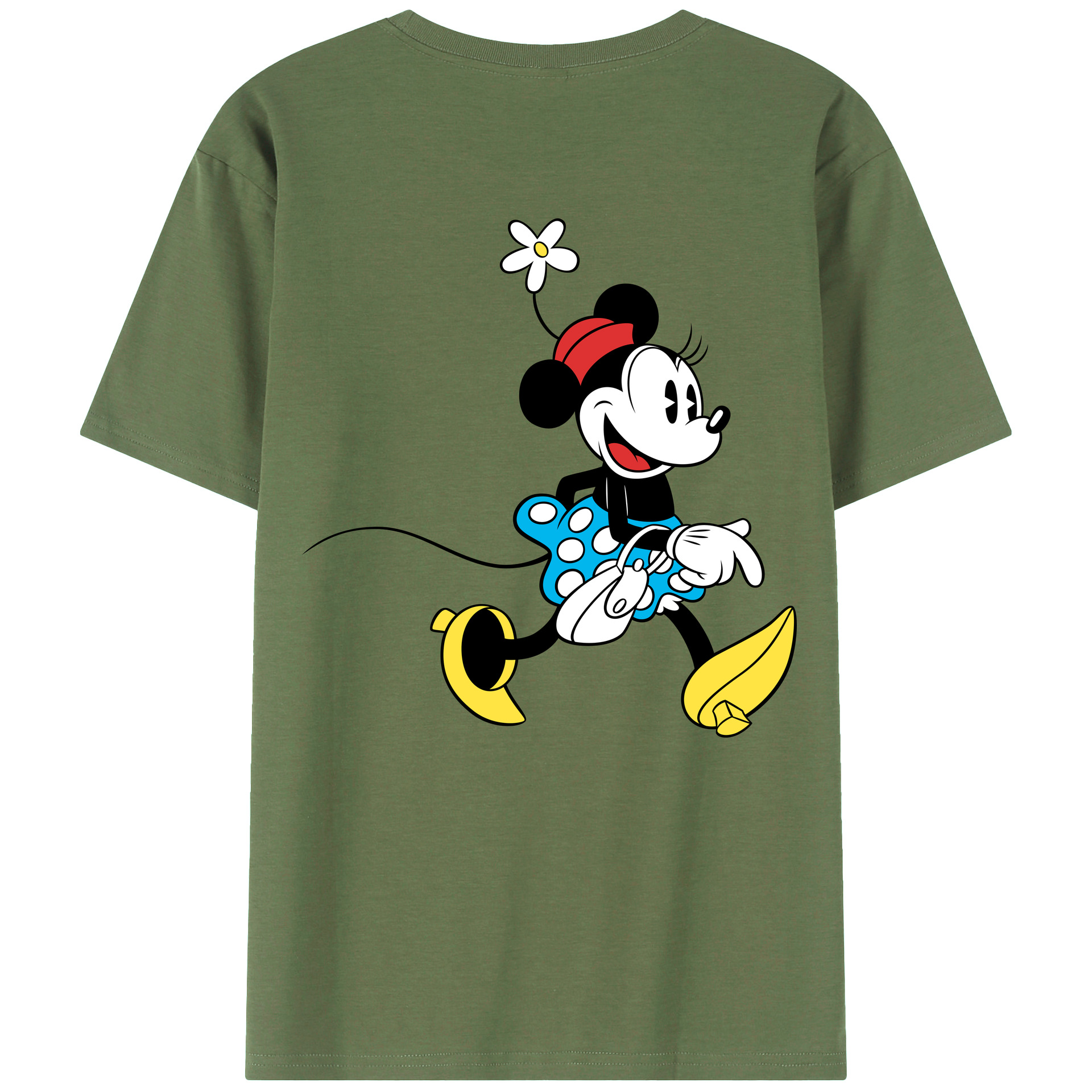 ミッキーマウス Mickey Mouse 綿100％ メンズ半袖Tシャツ（バックプリント） 通気性